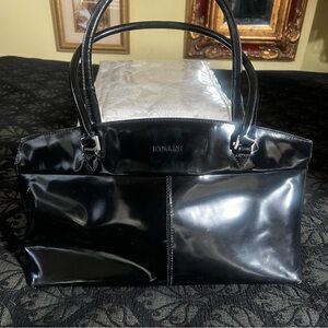 Pollini Glossy Black Leather Piece era 1990’s